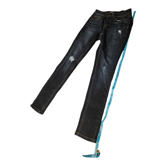 Time and Tru Size 4 Pre Ripped Dark Blue Skinny Jeans - Picture 3 of 9